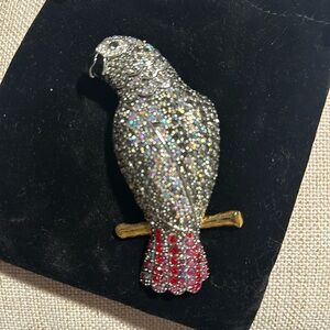 Vintage Crystal Parrot Pin